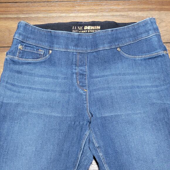 Luxe Denim 4 Way Stretch Pull On Jeggings - Size Large (14-16) - Picture 2 of 7